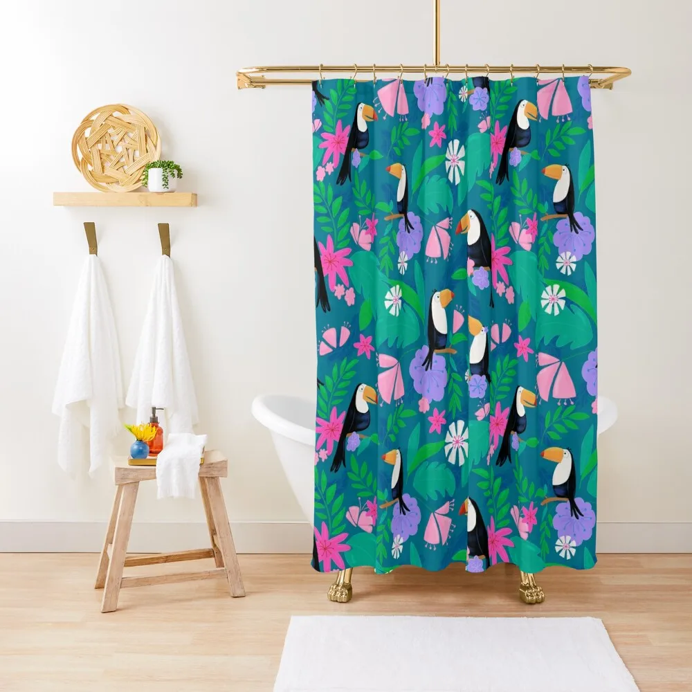 Tropical Toucan Jungle Shower Curtain Waterproof Fabric Bathroom Funny Shower Bathroom Accessory Curtain
Tropical Toucan Jungle Shower Curtain Waterproof Fabric Bathroom Funny Shower Bathroom Accessory Curtain