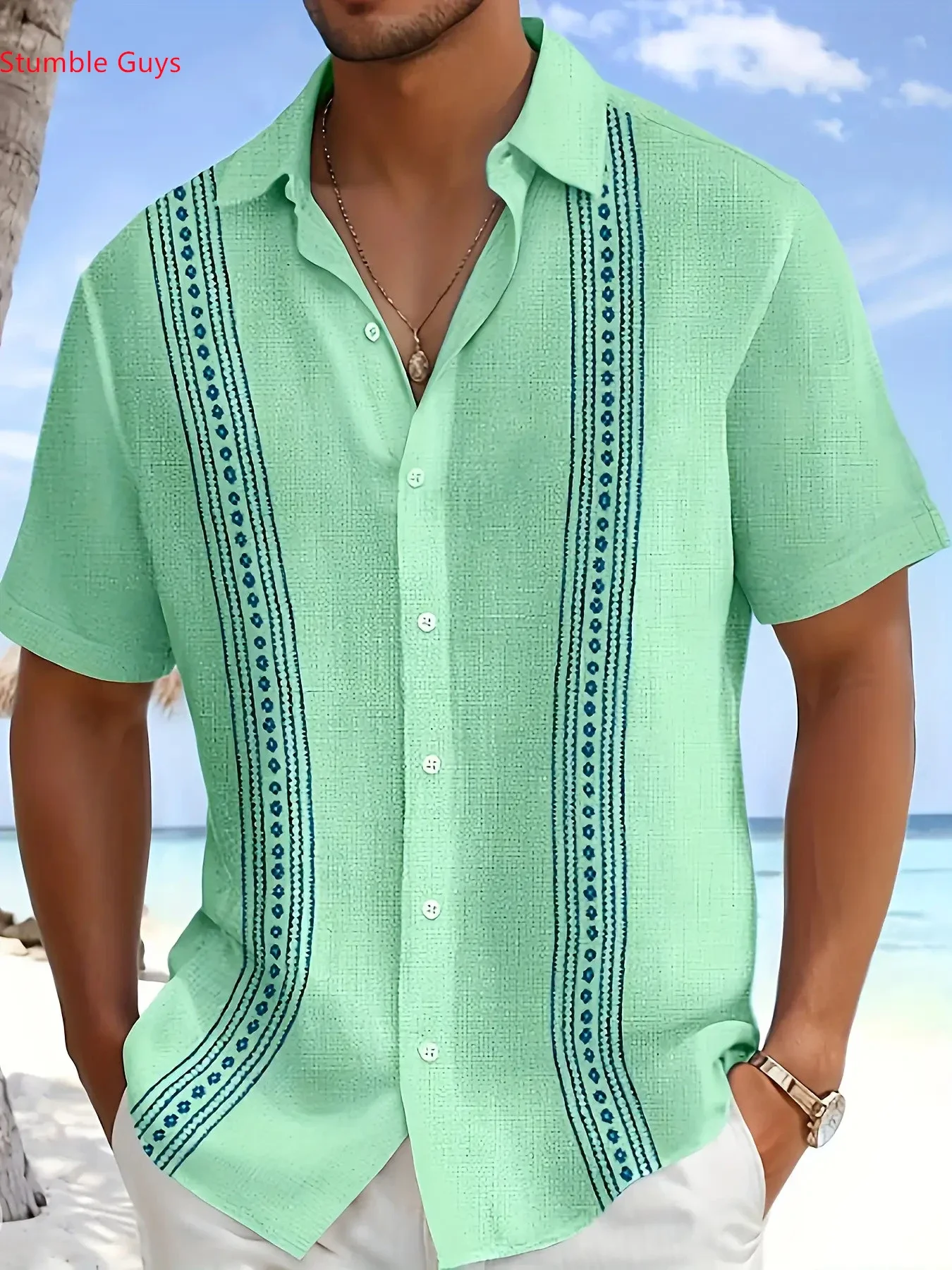 Men's Trendy High Street Hawaiian Shirt Summer Man Short Sleeve Bold Beach Print Comfortable Breathable Tops
Men's Trendy High Street Hawaiian Shirt Summer Man Short Sleeve Bold Beach Print Comfortable Breathable Tops