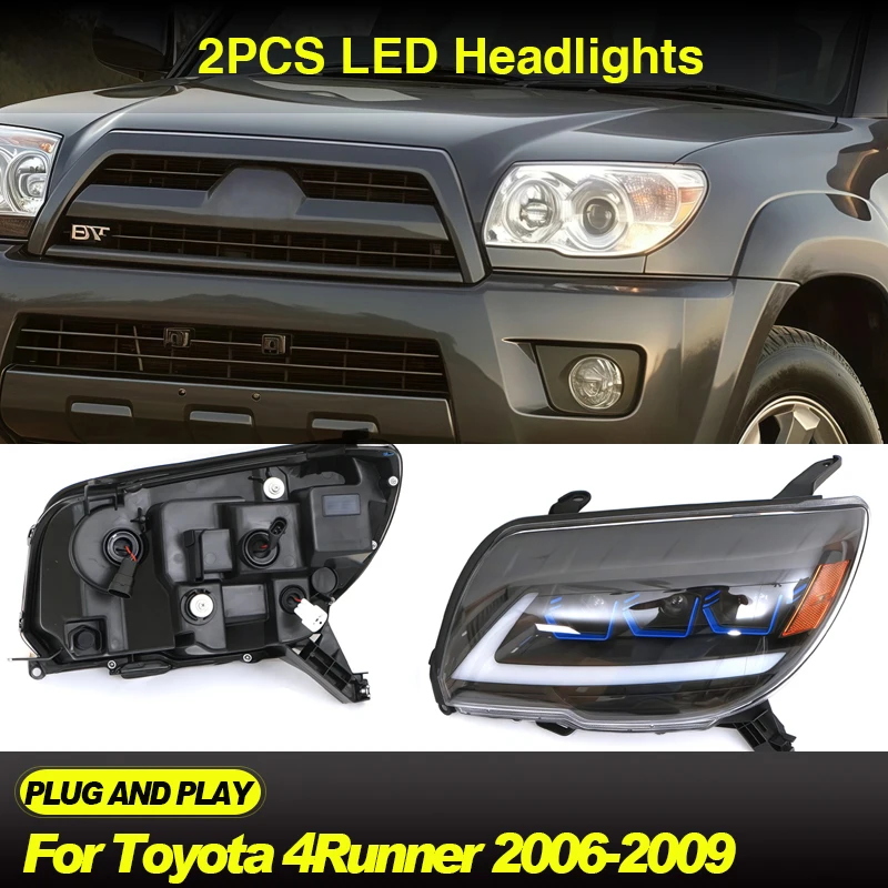 Полностью светодиодные фары проектора для Toyota 4Runner 2006-2009 годов в сборе, динамический DRL, указатель поворота, расходовой свет
Полностью светодиодные фары проектора для Toyota 4Runner 2006-2009 годов в сборе, динамический DRL, указатель поворота, расходовой свет