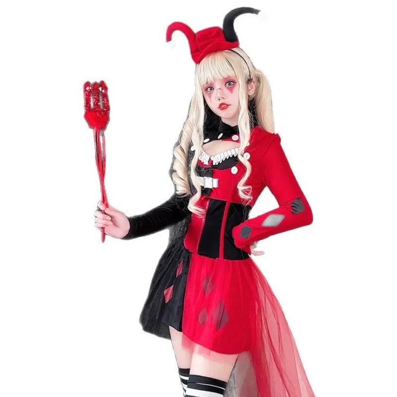 Halloween Horror Clown Dresses Naughty Clown Costume Crazy Cosplay Carnival Fancy Party Dress cosplay Outfits for Girls
Halloween Horror Clown Dresses Naughty Clown Costume Crazy Cosplay Carnival Fancy Party Dress cosplay Outfits for Girls