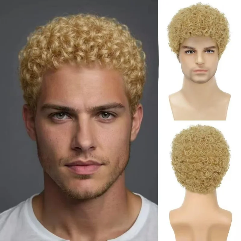 European and American 's , 's short curly hair wigs made with rose net synthetic fiber, Afro Men wig
European and American 's , 's short curly hair wigs made with rose net synthetic fiber, Afro Men wig