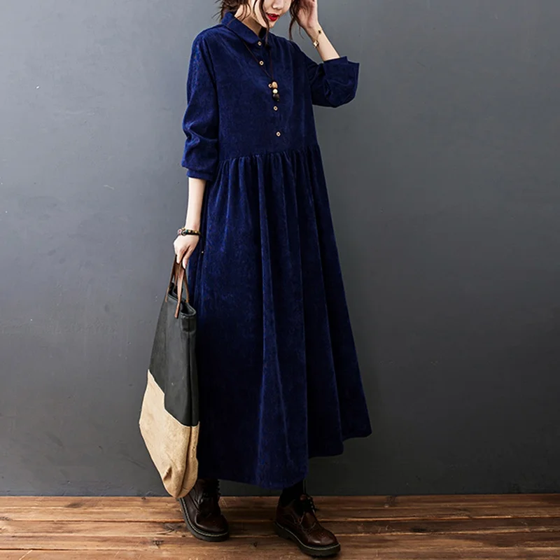 Autumn Winter Long Sve Maxi Dr Korean Sle Women's plus Size Casual Warm Corduroy Turn-down Collar Dr
Autumn Winter Long Sve Maxi Dr Korean Sle Women's plus Size Casual Warm Corduroy Turn-down Collar Dr
