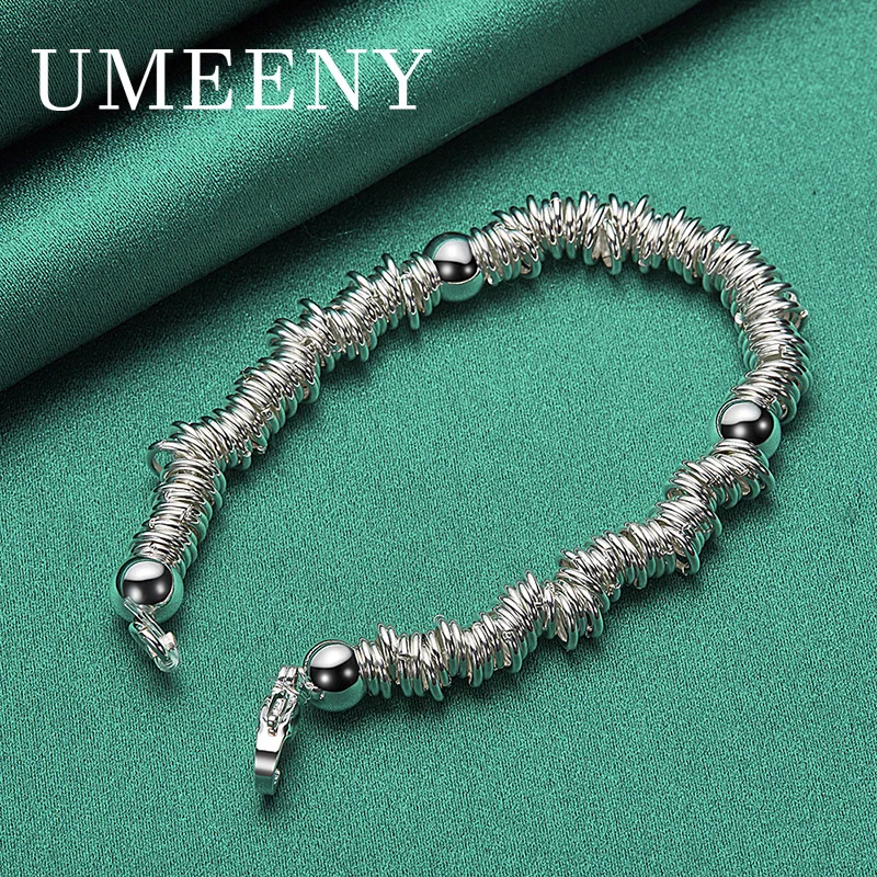 Fashion 925 Sterling Silver 8 Inch Delicate Round Bead Hoop Bracelet Women Wedding Hip Hop Accessories
Fashion 925 Sterling Silver 8 Inch Delicate Round Bead Hoop Bracelet Women Wedding Hip Hop Accessories