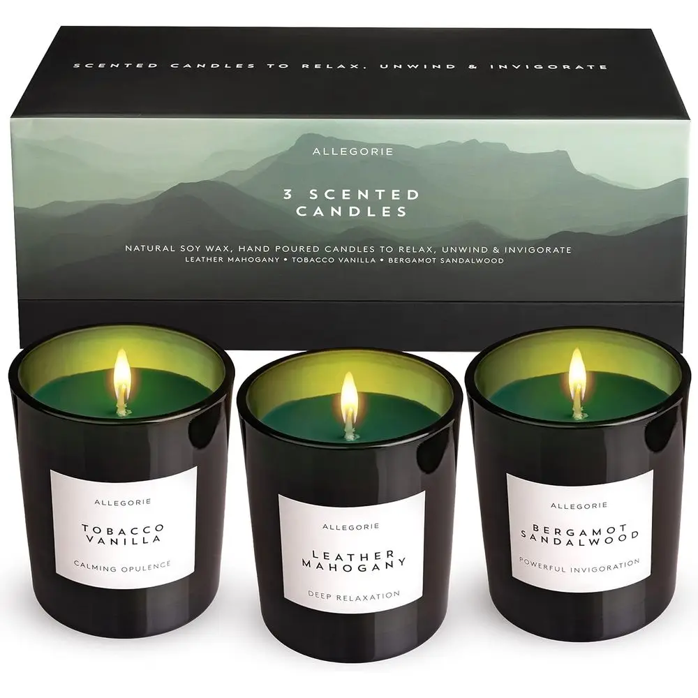 Набор из трех ароматических свечей для мужчин | Мужские ароматы: бергамот и сандал. Кожа и Манья, Табак и Ваниль | 3 x Натуральные
Набор из трех ароматических свечей для мужчин | Мужские ароматы: бергамот и сандал. Кожа и Манья, Табак и Ваниль | 3 x Натуральные