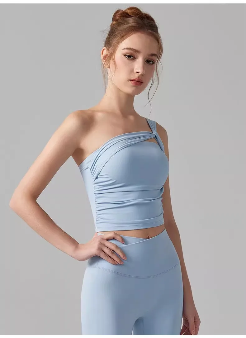 Бюстгальтер для йоги на одно плечо, женский амортизирующий высокопрочный спортивный бюстгальтер, фиксированная чашка, жилет для бега, топ для костюма для йоги
Бюстгальтер для йоги на одно плечо, женский амортизирующий высокопрочный спортивный бюстгальтер, фиксированная чашка, жилет для бега, топ для костюма для йоги