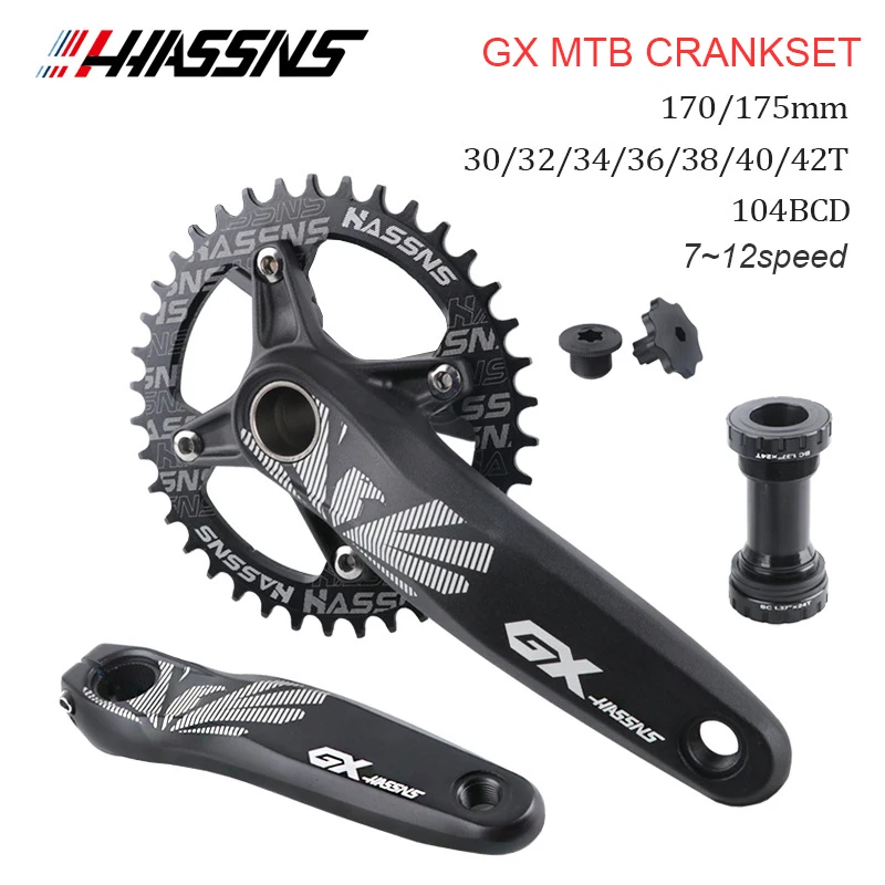 MTB Aluminum Alloy Crank Set With Positive And Negative Teeth Single Disc 32/34/36/38/40T, 12 Speed Integrated Crank
MTB Aluminum Alloy Crank Set With Positive And Negative Teeth Single Disc 32/34/36/38/40T, 12 Speed Integrated Crank