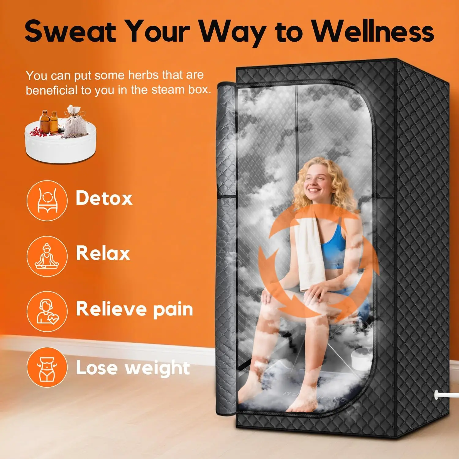 MIXC Portable Steam Sauna Box, Portable for Home, Person Tent Box at Home Spa with 2.6L & 1500W, Remote Contro
MIXC Portable Steam Sauna Box, Portable for Home, Person Tent Box at Home Spa with 2.6L & 1500W, Remote Contro