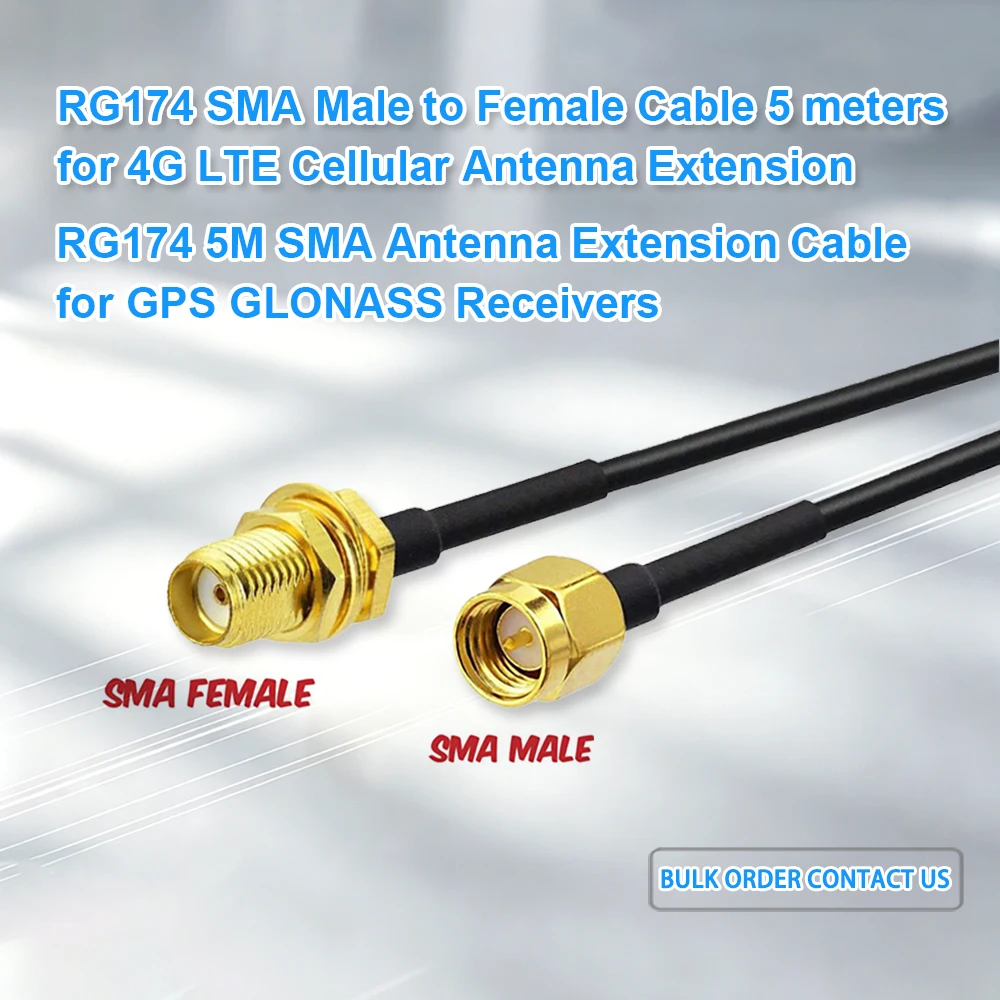 High Quality RG174 5M SMA Male to SMA Female Extension Cable Antenna
High Quality RG174 5M SMA Male to SMA Female Extension Cable Antenna