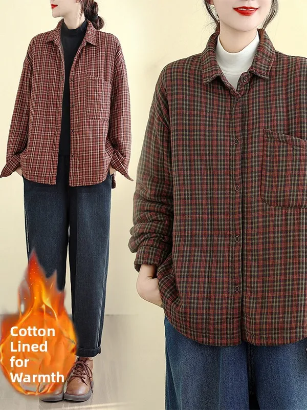 Winter 2025 New Style Plaid Slimming Casual Loose Cotton Jacket Warmth Outerwear Korean Version Thickened Long Sleeve
Winter 2025 New Style Plaid Slimming Casual Loose Cotton Jacket Warmth Outerwear Korean Version Thickened Long Sleeve