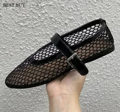 2024 Summer Women's Mesh Ballet Flat Shoes Women's Large Round Head Breathable and Comfortable Women's Sandals
2024 Summer Women's Mesh Ballet Flat Shoes Women's Large Round Head Breathable and Comfortable Women's Sandals