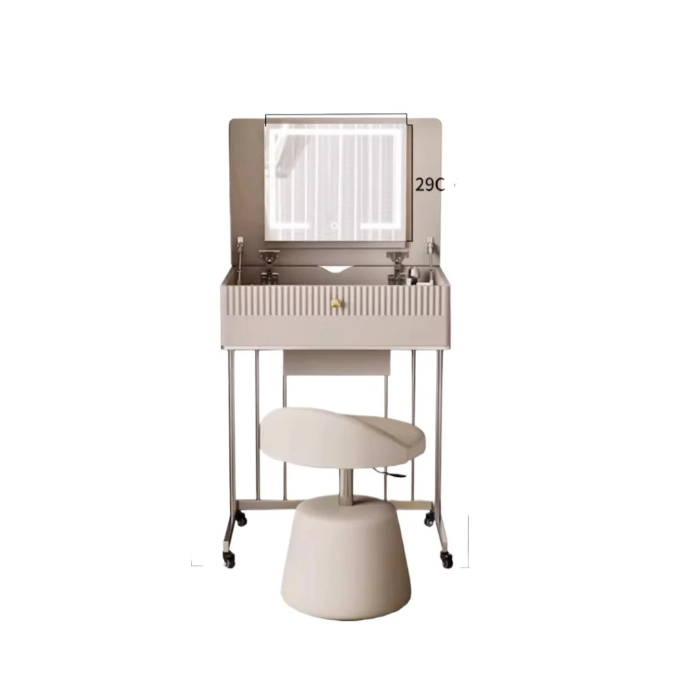 French dressing table, cream wind flip makeup table with makeup mirror, removable storage dressing table
French dressing table, cream wind flip makeup table with makeup mirror, removable storage dressing table