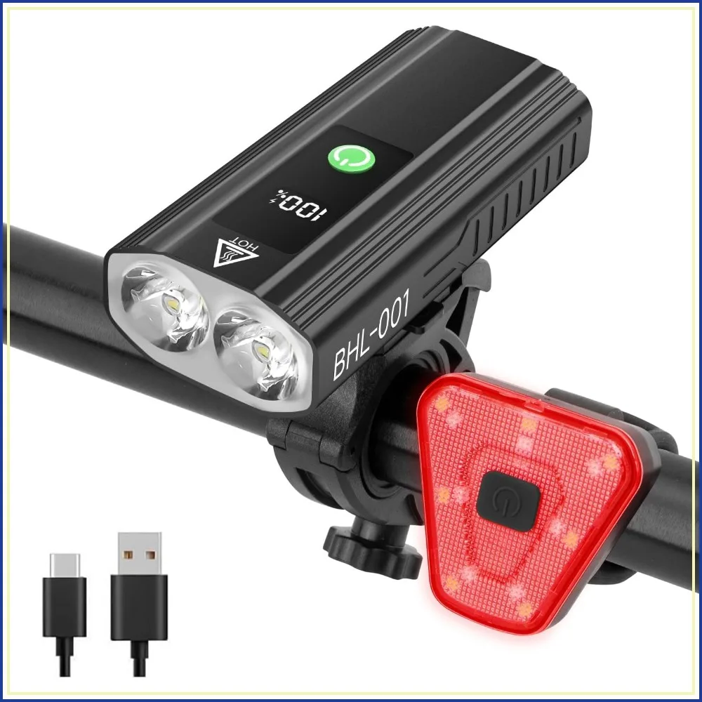 3000 Lumens Super Bright Bike Lights, 5000mAh USB C Rechargeable LED Set for Night Riding
3000 Lumens Super Bright Bike Lights, 5000mAh USB C Rechargeable LED Set for Night Riding