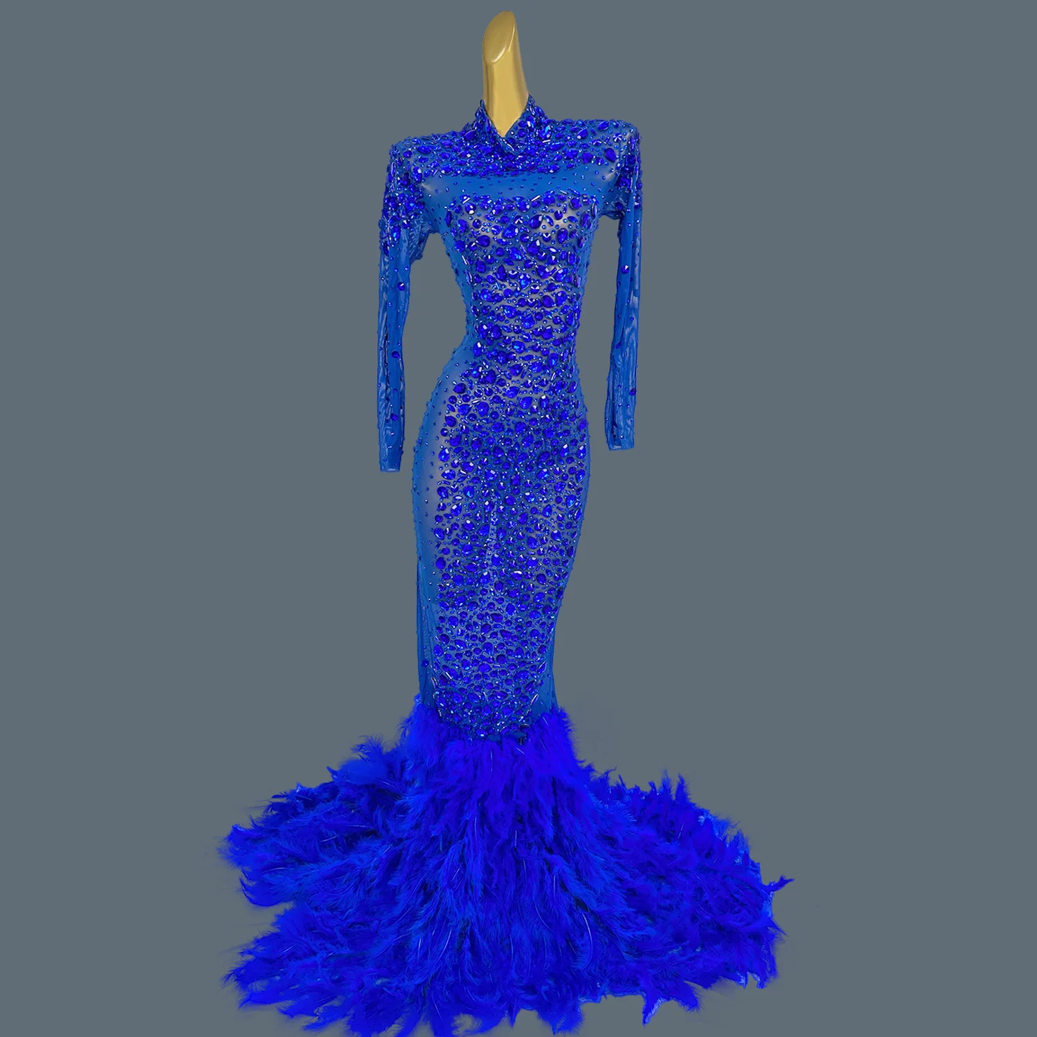 Women's Sparkly Rhinestones Feather Floor-length Dress Luxury Dinners Costumes Birthday Celebrate Party Sexy Long Dress Cuixing
Women's Sparkly Rhinestones Feather Floor-length Dress Luxury Dinners Costumes Birthday Celebrate Party Sexy Long Dress Cuixing