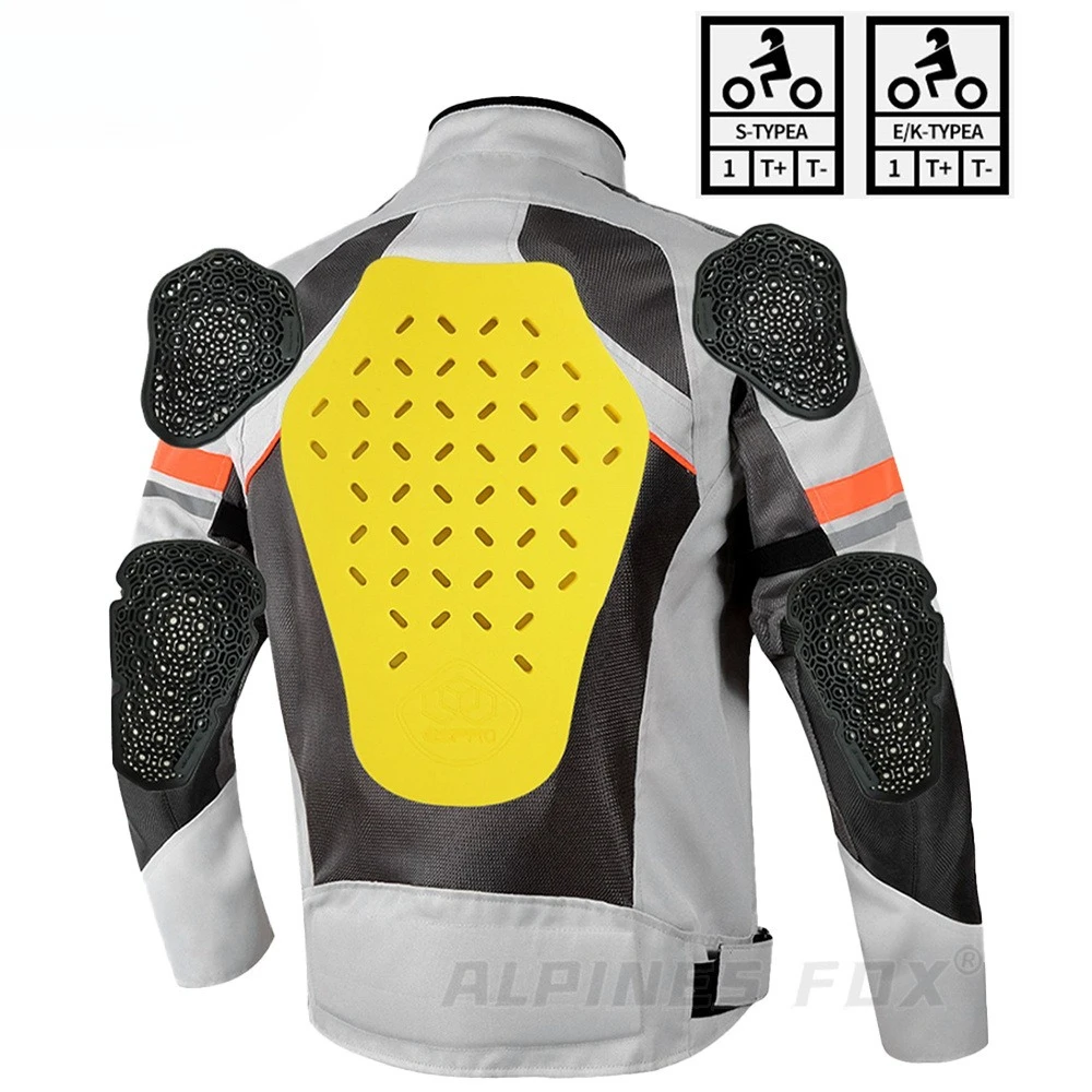 Motorcycle Riding Jacket with CE Certified Armor Back Shoulder Elbow Knee Protector EVA Padding Full Set Protective Gear for
