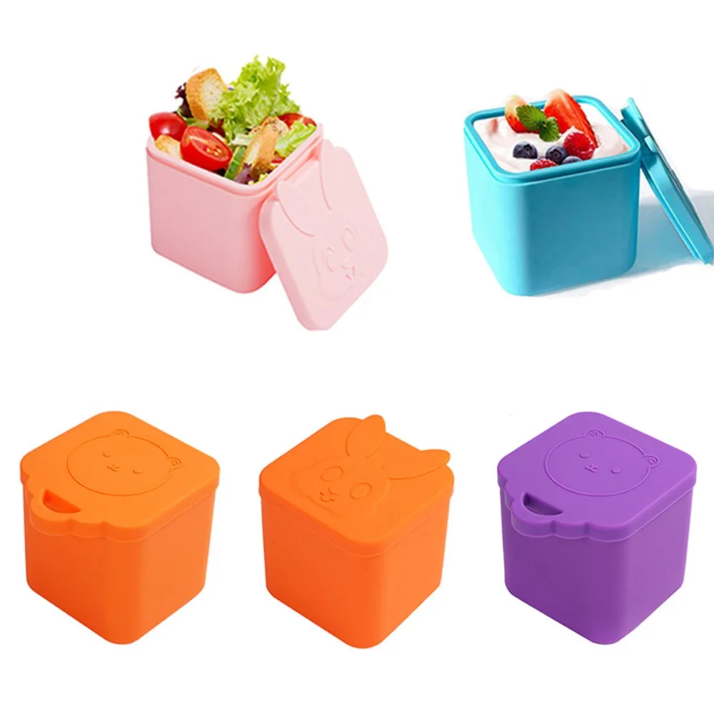 2pcs Food Storage Container Silicone Sauce Box Reusable Non-stick Dips Container Square Bunny/bear Pattern Snack Box School
2pcs Food Storage Container Silicone Sauce Box Reusable Non-stick Dips Container Square Bunny/bear Pattern Snack Box School