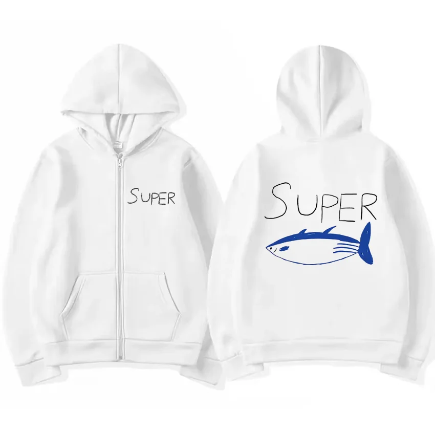 Funny Jin Super Tuna Fish Autumn Winter Hoodie Men Women's vintage Coat Hip Hop Zip Up Jacket fashion Clothing Casual streetwear
Funny Jin Super Tuna Fish Autumn Winter Hoodie Men Women's vintage Coat Hip Hop Zip Up Jacket fashion Clothing Casual streetwear