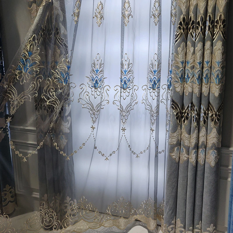 European Style Light Luxury Curtains for Living Room Bedroom Dining Room Hollow Embroidered Curtain Semi Blackout Custom Curtain
European Style Light Luxury Curtains for Living Room Bedroom Dining Room Hollow Embroidered Curtain Semi Blackout Custom Curtain
