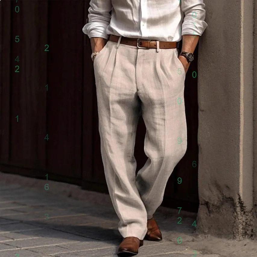 Men Linen Pants Double Pleat Front Pocket Straight Leg Casual Cotton Linen Trousers
Men Linen Pants Double Pleat Front Pocket Straight Leg Casual Cotton Linen Trousers