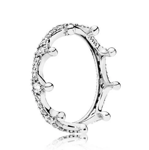 925 Sterling Silver pan Ring Enchanted Crown With Crystal Rings For Women Wedding Party Gift Diy Fashion Jewelry
925 Sterling Silver pan Ring Enchanted Crown With Crystal Rings For Women Wedding Party Gift Diy Fashion Jewelry