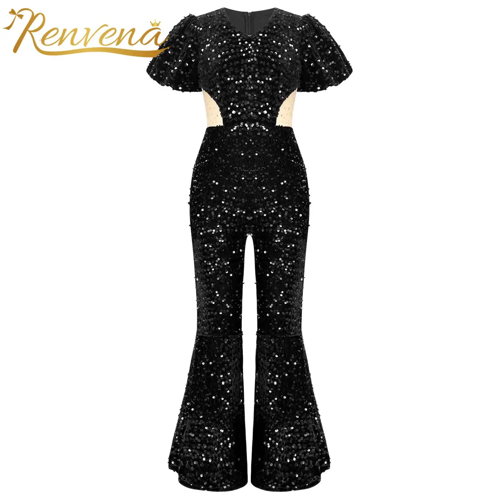 Children Girls Short Sleeve V-neck Shinny Sequin Jumpsuit Fashion Girl's Streetwear for Party Prom Modern Street Dance Costume
Children Girls Short Sleeve V-neck Shinny Sequin Jumpsuit Fashion Girl's Streetwear for Party Prom Modern Street Dance Costume