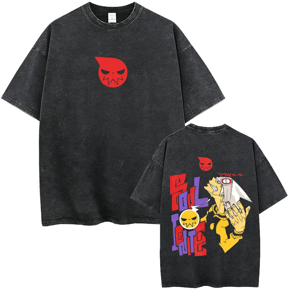 Anime Soul Eater Washed Vintage T-shirt Manga Soul Eater Graphic T Shirts Men Women Clothing Fashion Casual Oversized T-shirts
Anime Soul Eater Washed Vintage T-shirt Manga Soul Eater Graphic T Shirts Men Women Clothing Fashion Casual Oversized T-shirts