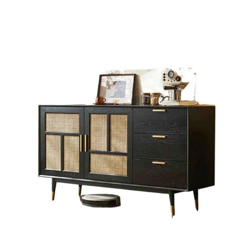 Medieval solid wood rattan locker, small apartment living room storage porch tea cabinet
Medieval solid wood rattan locker, small apartment living room storage porch tea cabinet