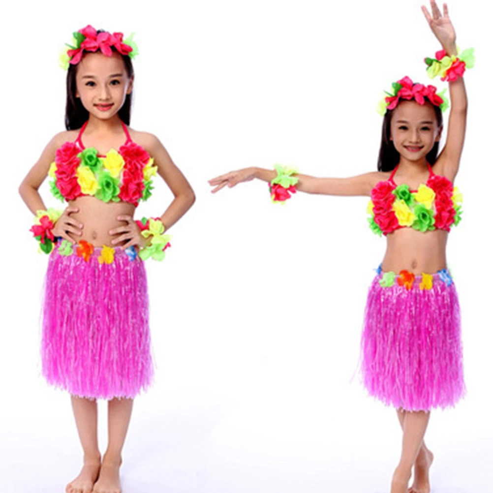 5pcs Tropical Grass Skirt Set Hawaiian Dance Costume Colorful Grass Skirt with Elastic Waist Hook Loop Design Floral Bra
5pcs Tropical Grass Skirt Set Hawaiian Dance Costume Colorful Grass Skirt with Elastic Waist Hook Loop Design Floral Bra