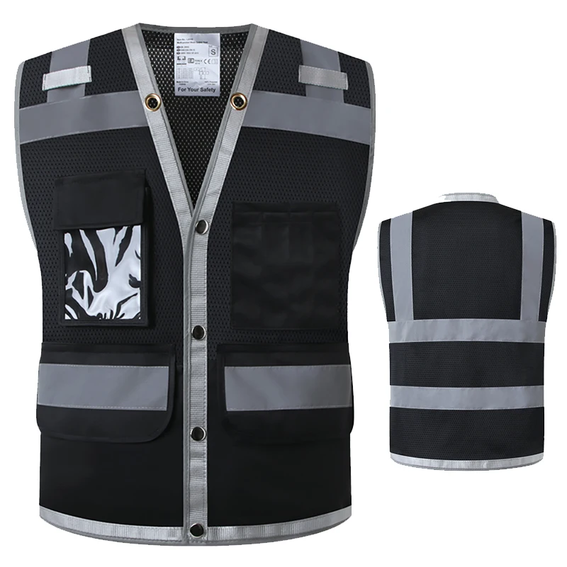 Hi Vis Vest Cycling Black Reflective Vest High Visibility Mesh Multi Pockets Construction Safety Vest for Men Working Clothes
Hi Vis Vest Cycling Black Reflective Vest High Visibility Mesh Multi Pockets Construction Safety Vest for Men Working Clothes