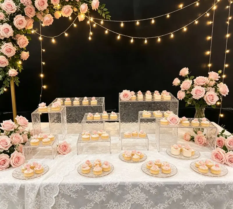 13pcs Acrylic Ripple Dessert Display Stand U-Shape Cake Tray for Wedding Candy Bar Baby Shower Birthday Party Decorations
13pcs Acrylic Ripple Dessert Display Stand U-Shape Cake Tray for Wedding Candy Bar Baby Shower Birthday Party Decorations