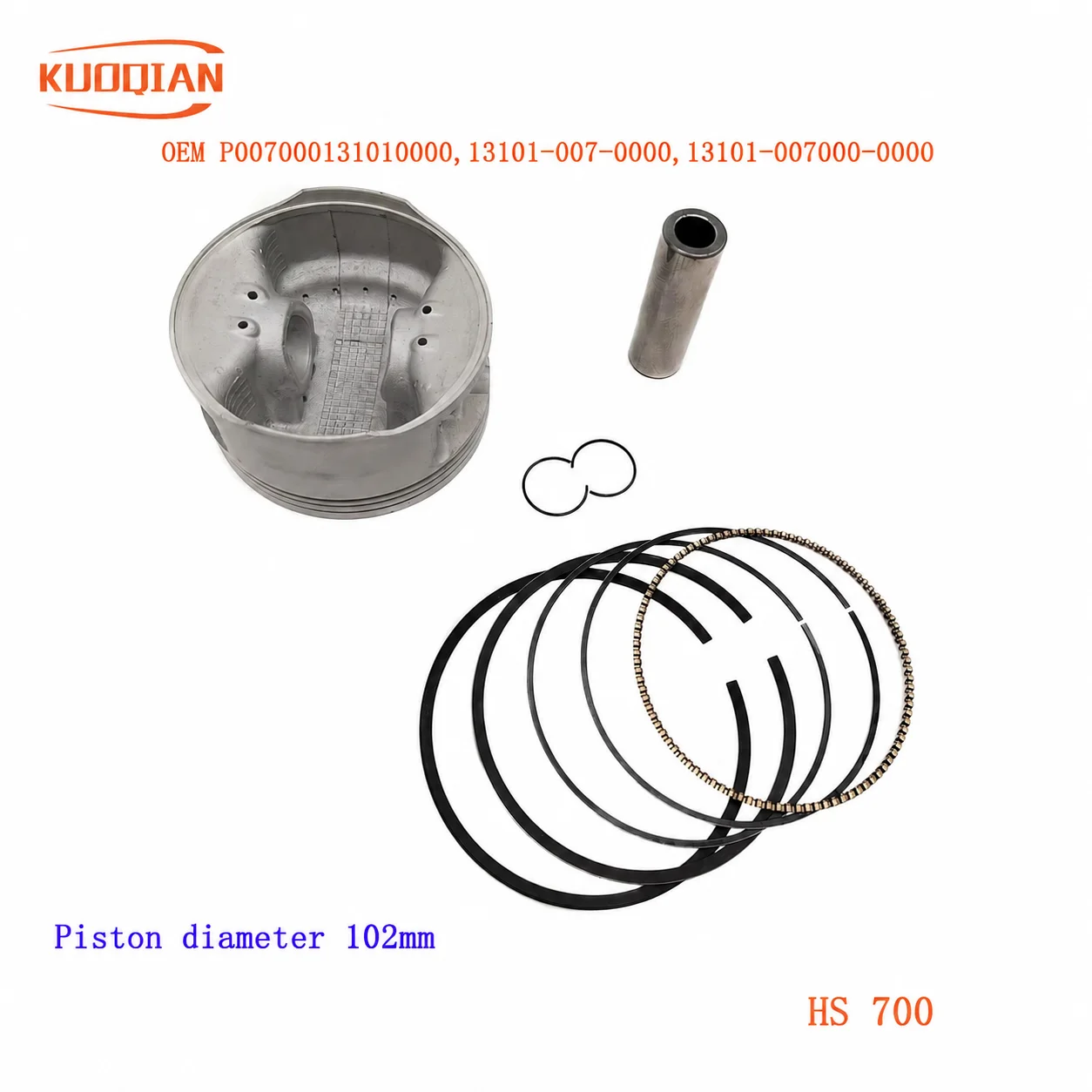 700 piston set kit For 700cc ATV UTV 102mm HS MASSIMO BENNCHE COLEMAN QUAD GO KART P007000131010000
700 piston set kit For 700cc ATV UTV 102mm HS MASSIMO BENNCHE COLEMAN QUAD GO KART P007000131010000