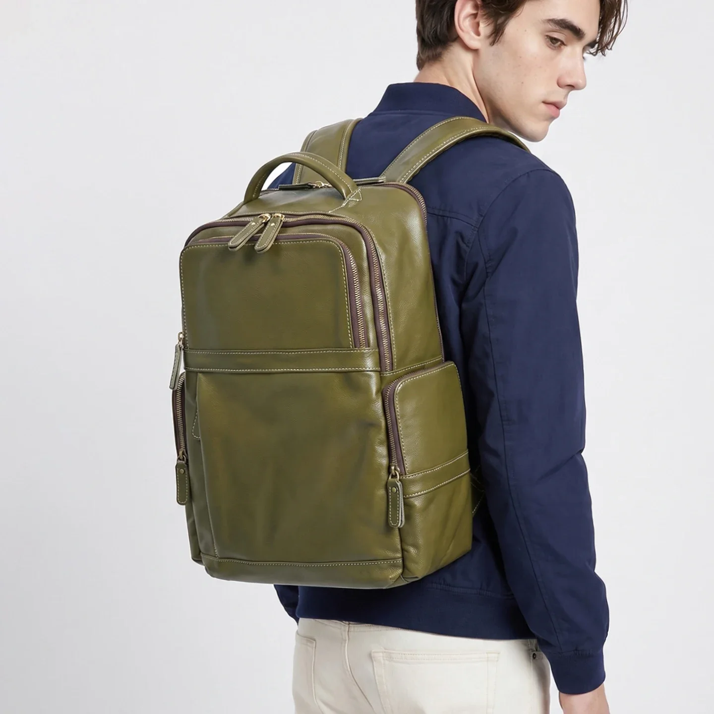 Premium Full Grain Leather Backpack Men Women College School Bookbag Business Commute Travel Laptop Bag Simple Style Casual Bag
Premium Full Grain Leather Backpack Men Women College School Bookbag Business Commute Travel Laptop Bag Simple Style Casual Bag