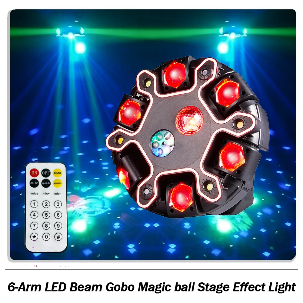 150W Moving Head Light Remote Control 6-Arm LED Beam magic ball Gobo Stage Effect Light for DJ Disco Club Party Concert Theater
150W Moving Head Light Remote Control 6-Arm LED Beam magic ball Gobo Stage Effect Light for DJ Disco Club Party Concert Theater