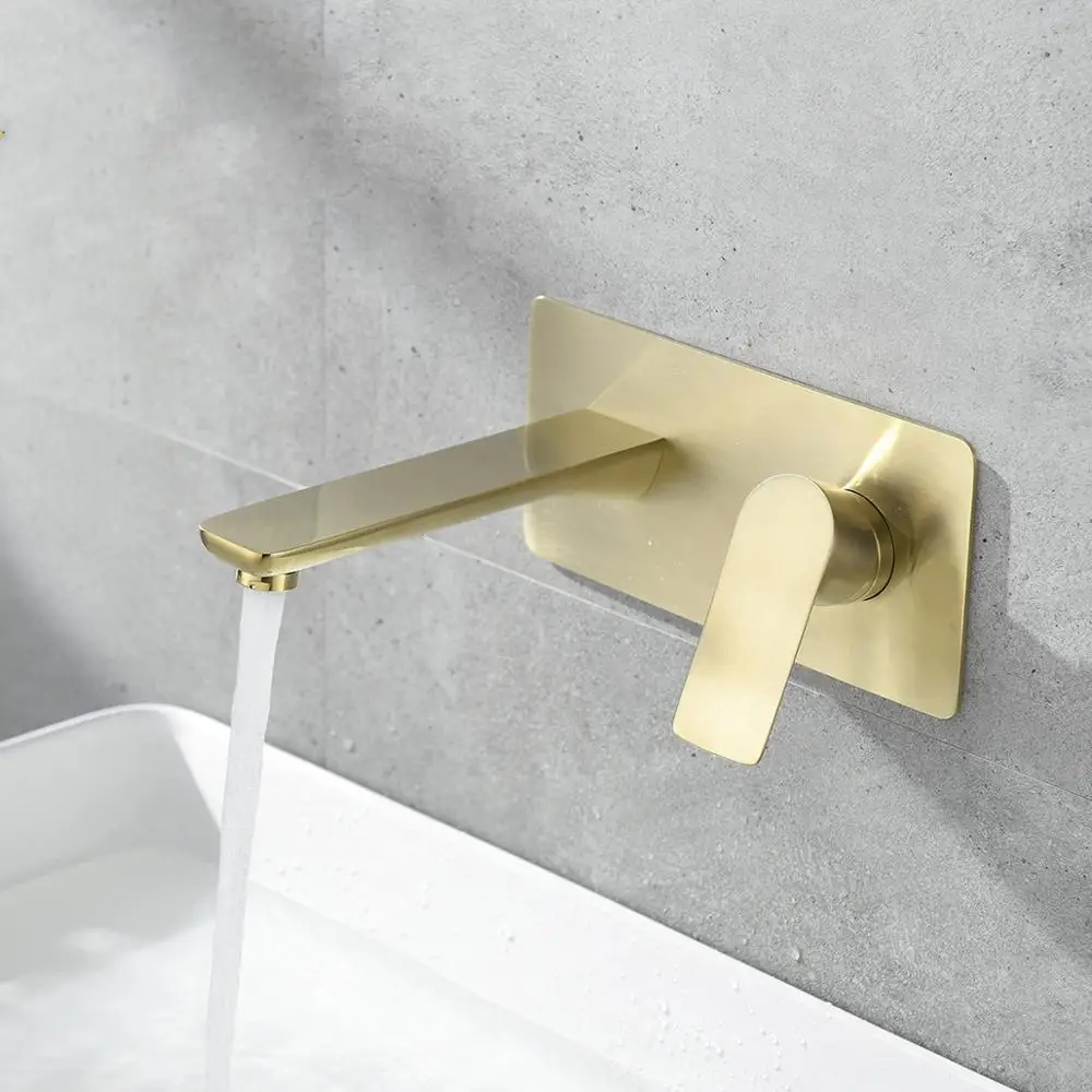 Brush Gold Basin Faucet Bathroom Concealed Sink Faucet Single Lever Brass Crane Water Mixer
Brush Gold Basin Faucet Bathroom Concealed Sink Faucet Single Lever Brass Crane Water Mixer