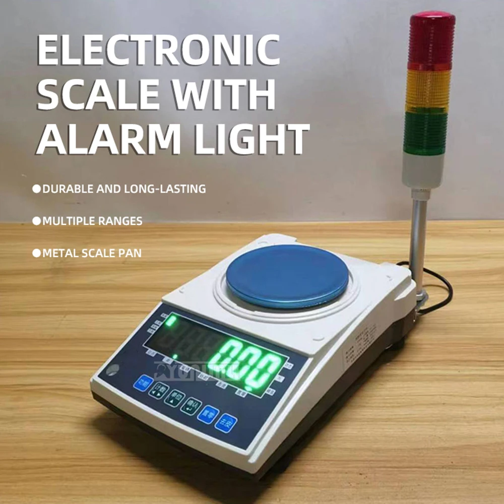 Stainless Steel Weighing Scale 3-color Light 3000g/500g 0.01g Digital Scale Audio-visual Synchronization Alarm Weighing/Counting
Stainless Steel Weighing Scale 3-color Light 3000g/500g 0.01g Digital Scale Audio-visual Synchronization Alarm Weighing/Counting