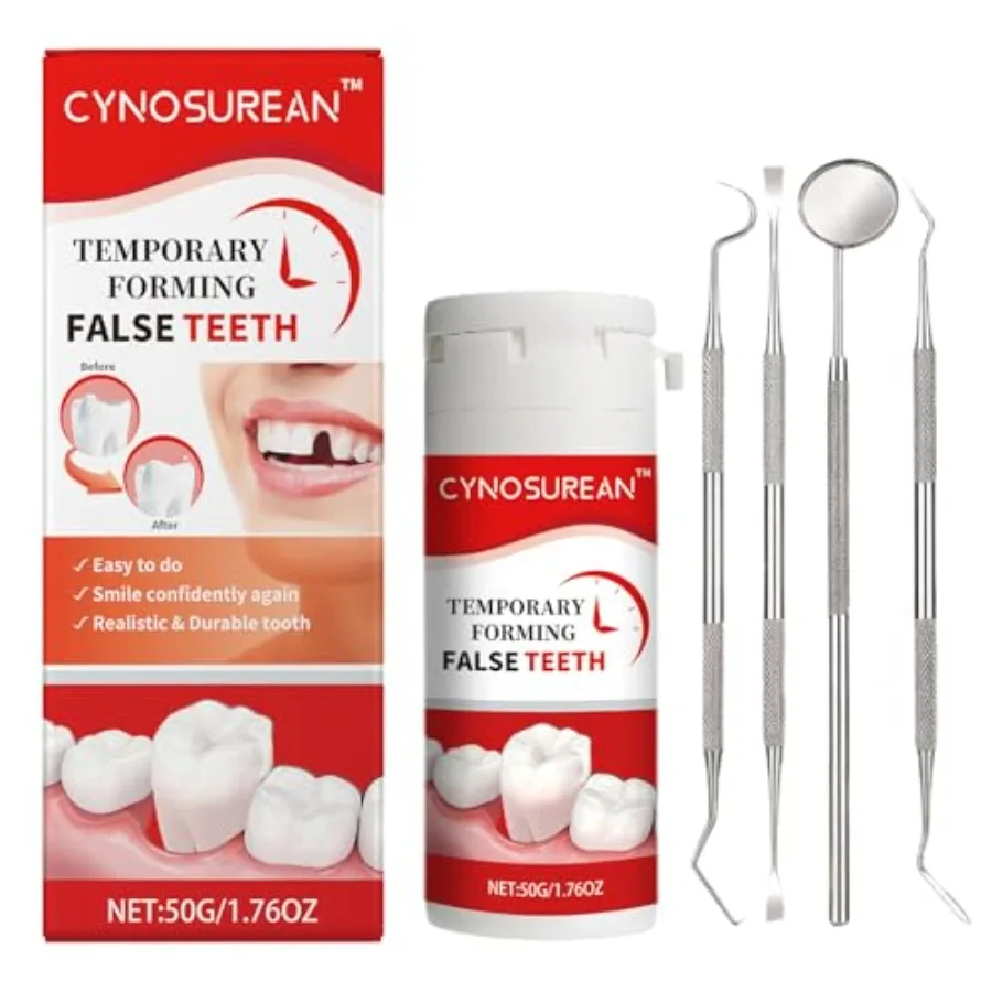 Temporary Tooth Replacement Kit for Adults, DIY Fake Tooth for Missing Tooth, Moldable Tooth Beads, Natural Looking Snap-in Tem
Temporary Tooth Replacement Kit for Adults, DIY Fake Tooth for Missing Tooth, Moldable Tooth Beads, Natural Looking Snap-in Tem