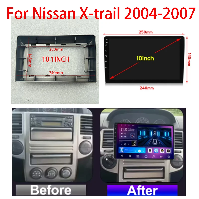 10 Inch Car Frame Android Radio Audio Dash Fitting Panel Kit For Nissan X-trail 2004-2007
10 Inch Car Frame Android Radio Audio Dash Fitting Panel Kit For Nissan X-trail 2004-2007