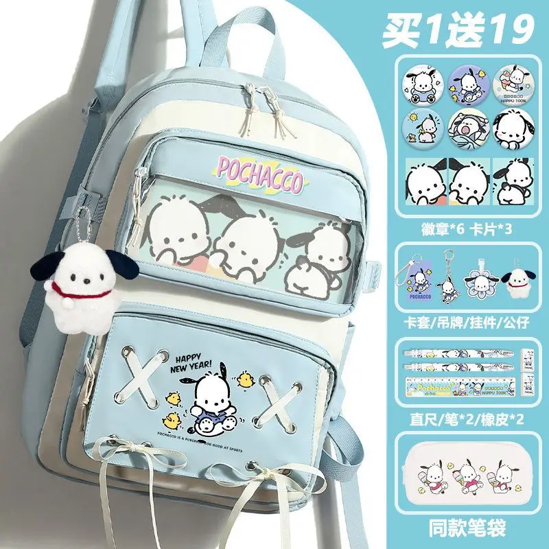 Новый школьный ранец Sanrio Pacha для учеников, вместительный Повседневный и легкий рюкзак на плечо, водонепроницаемый милый рюкзак
Новый школьный ранец Sanrio Pacha для учеников, вместительный Повседневный и легкий рюкзак на плечо, водонепроницаемый милый рюкзак
