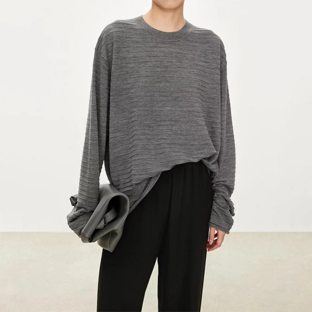 Women Long Sleeve Loose Knitted Bottoming Top Curled Edge O-neck Base Knit Sweater for Female Knitwears Autumn and Winter
Women Long Sleeve Loose Knitted Bottoming Top Curled Edge O-neck Base Knit Sweater for Female Knitwears Autumn and Winter