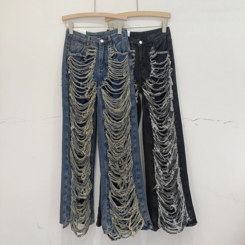 Hollow Out Spliced Denim Pant For Women Zipper Pockets High Waist Straight Jeans Female 2024 Summer New
Hollow Out Spliced Denim Pant For Women Zipper Pockets High Waist Straight Jeans Female 2024 Summer New
