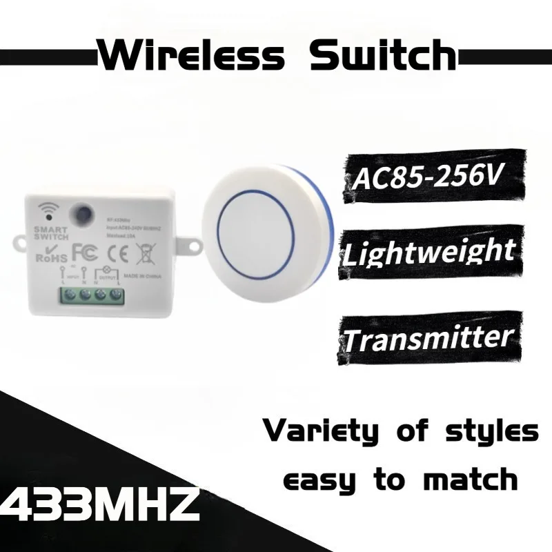 86 Wireless Smart RF 433MHz 100-220V Wall-mounted Panel with Remote Control Mini Relay Receiver Transmitter
86 Wireless Smart RF 433MHz 100-220V Wall-mounted Panel with Remote Control Mini Relay Receiver Transmitter