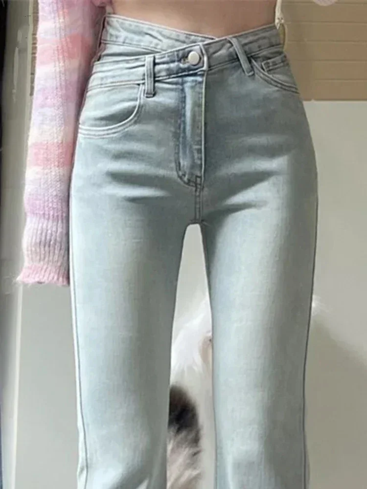 Fashion Irregular Light Blue Autumn Jeans Office Female High Waist Elastic Slim Fit Close Hip Zipper Minimalist Women Horn Jeans
Fashion Irregular Light Blue Autumn Jeans Office Female High Waist Elastic Slim Fit Close Hip Zipper Minimalist Women Horn Jeans