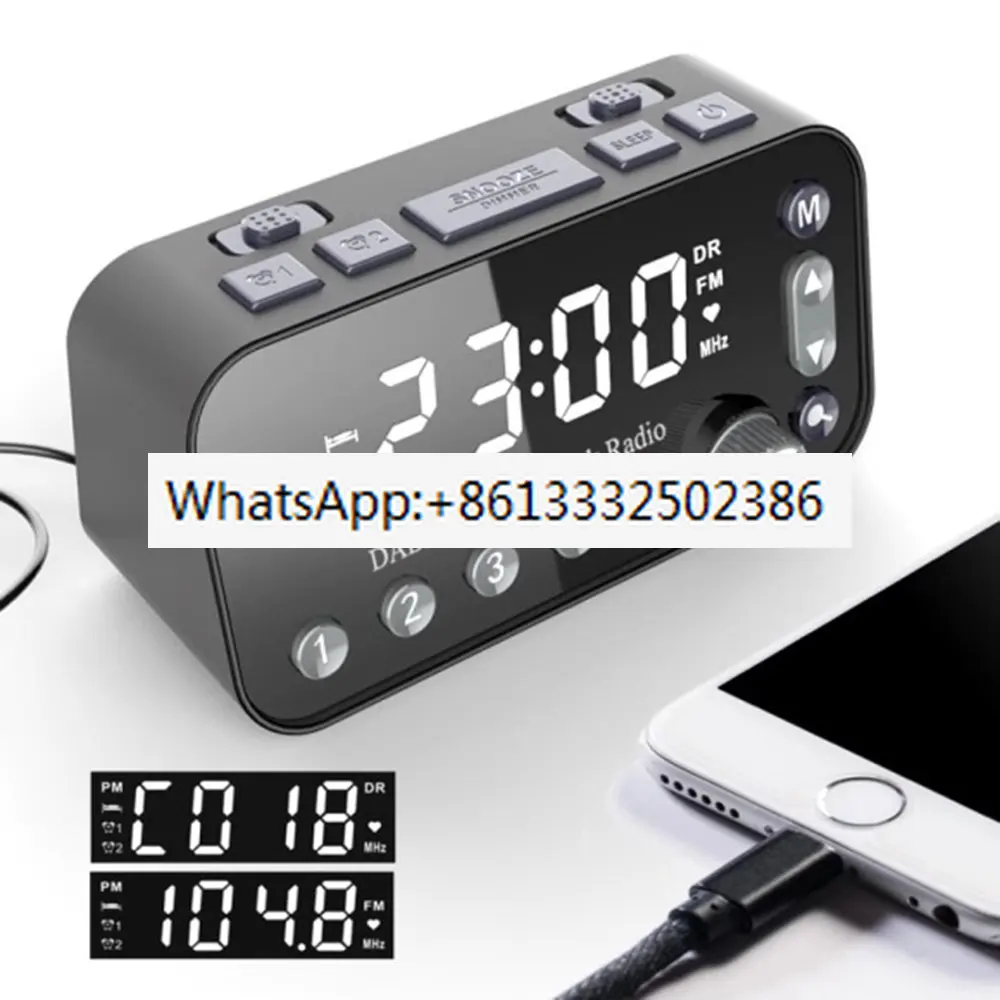 Digital Clock DAB FM Clock Radio, Dual USB Charging Port LCD Display Backlight Adjustable Volume Clock
Digital Clock DAB FM Clock Radio, Dual USB Charging Port LCD Display Backlight Adjustable Volume Clock