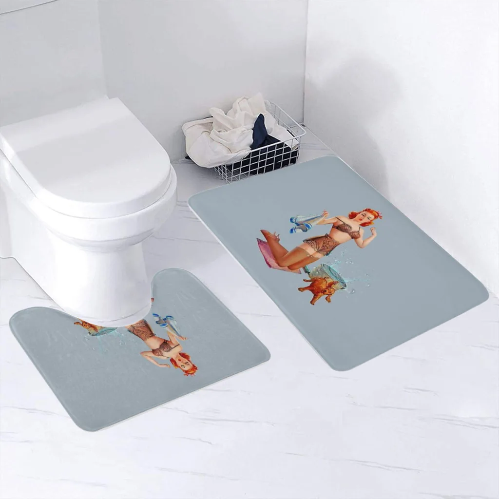 2 Pieces Bathroom Rug Set (Toilet Mat,Carpet) Vintage pin-up retro girl cute woman Durable Ultra Soft Washable Absorbent
2 Pieces Bathroom Rug Set (Toilet Mat,Carpet) Vintage pin-up retro girl cute woman Durable Ultra Soft Washable Absorbent