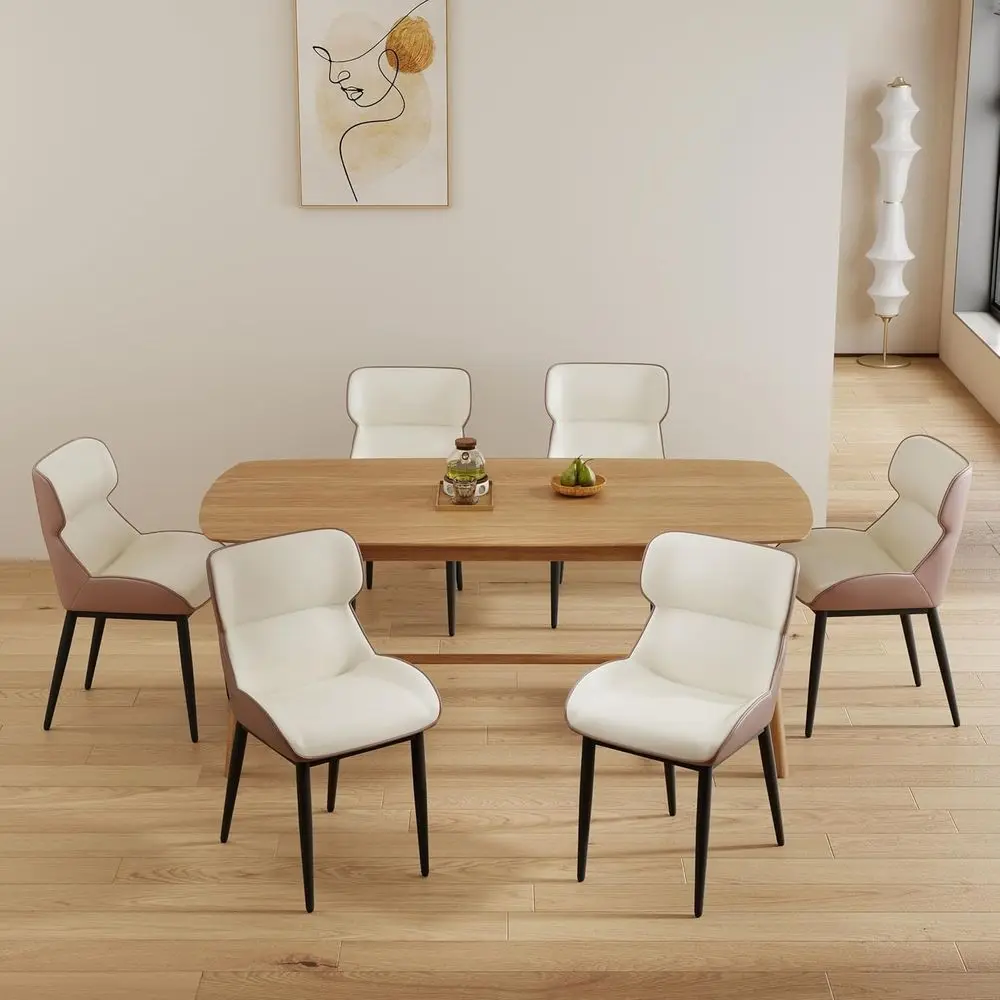 Set of 6 Ergonomic PU Leather Dining Chairs with High Resilience Sponge, Comfortable Upholstery for Kitchen, Living Room, or Res
Set of 6 Ergonomic PU Leather Dining Chairs with High Resilience Sponge, Comfortable Upholstery for Kitchen, Living Room, or Res