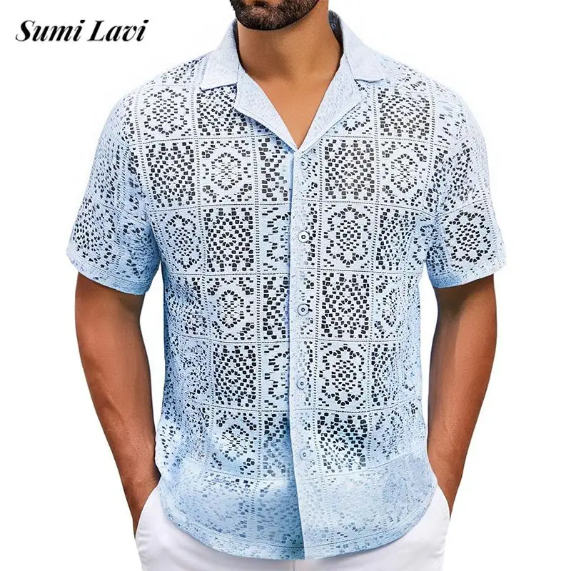 2025 Summer Fashionable Mens Shirts Vintage Turn-down Collar Button Hollow Out Shirt Men Casual Breathable Embroidery Cardigans
2025 Summer Fashionable Mens Shirts Vintage Turn-down Collar Button Hollow Out Shirt Men Casual Breathable Embroidery Cardigans
