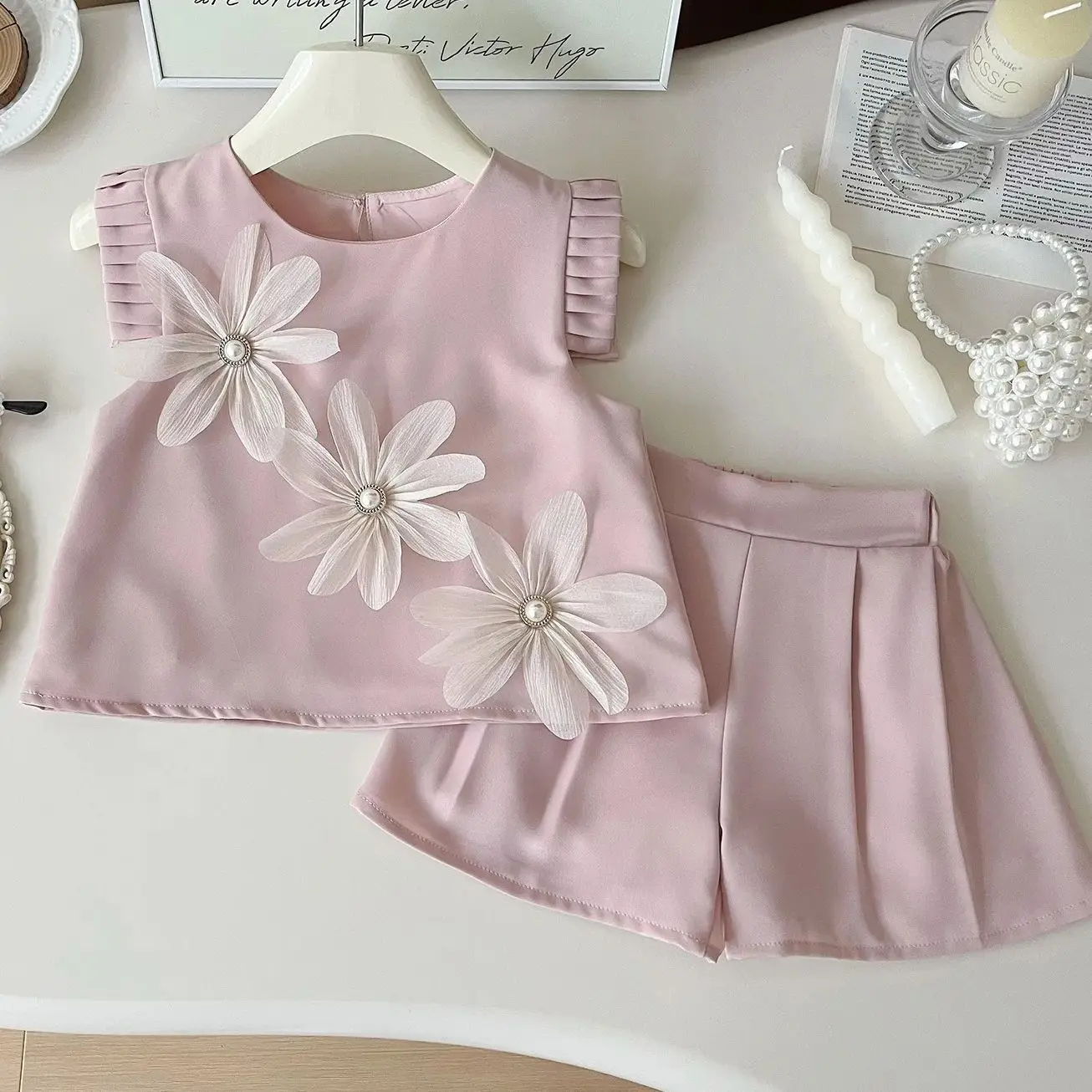 Summer Korean Children's Clothes 2025 Girls Flower Short Sleeve Vest Top+Shorts Pants Set Baby Two-Piece Casual Outfits Set 1-7Y
Summer Korean Children's Clothes 2025 Girls Flower Short Sleeve Vest Top+Shorts Pants Set Baby Two-Piece Casual Outfits Set 1-7Y