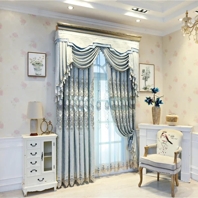 Classic luxury European-style embroidered window curtains for living room grey high quality curtains for bedroom hotel kitchen
Classic luxury European-style embroidered window curtains for living room grey high quality curtains for bedroom hotel kitchen