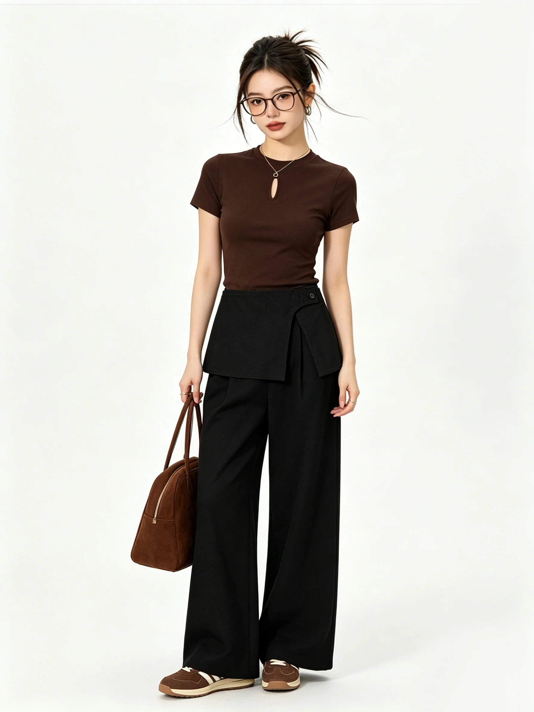 Korean Style Loose Wide Leg Pants Single Color Layered Wear Casual Trousers Spring Early Season Slimming Drape Design Versatile
Korean Style Loose Wide Leg Pants Single Color Layered Wear Casual Trousers Spring Early Season Slimming Drape Design Versatile