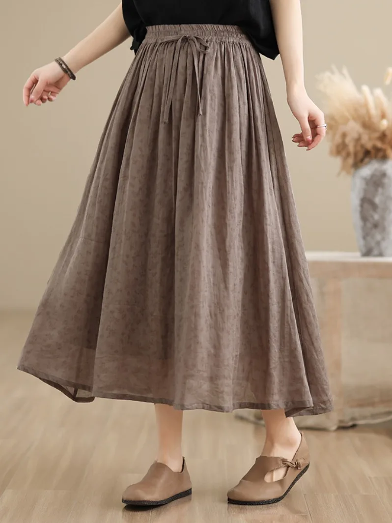 Хлопково-льняная юбка-миди трапециевидной формы, женская летняя утягивающая юбка с высокой талией и принтом, повседневная пляжная юбка с воланами, распашная юбка
Хлопково-льняная юбка-миди трапециевидной формы, женская летняя утягивающая юбка с высокой талией и принтом, повседневная пляжная юбка с воланами, распашная юбка