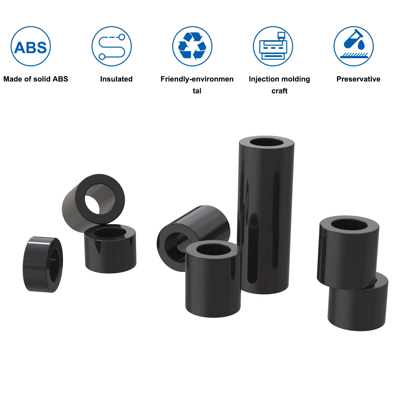 200pcs ABS Round Spacer Standoff Screw Nut Assortment Kit for M5 Screws 15 Different Length
200pcs ABS Round Spacer Standoff Screw Nut Assortment Kit for M5 Screws 15 Different Length